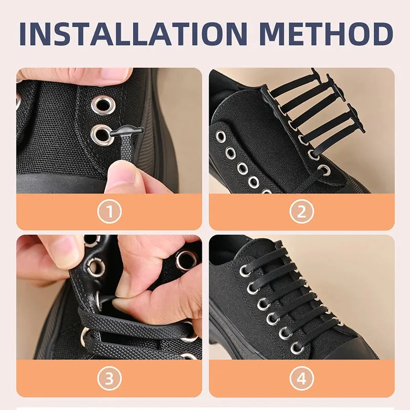 16-Piece Lot Silicone Shoelaces No-Tie Shoelaces 12 colors Elastic Lace Shoelace Creative Lazy Silicone Laces Rubber Lace