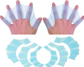 2 Pair Silicone Swimming Gloves Finger Frog Type Webbed Aquatic Training Water Resistance Fitness Paddle Aerobics for Men Women Kids
