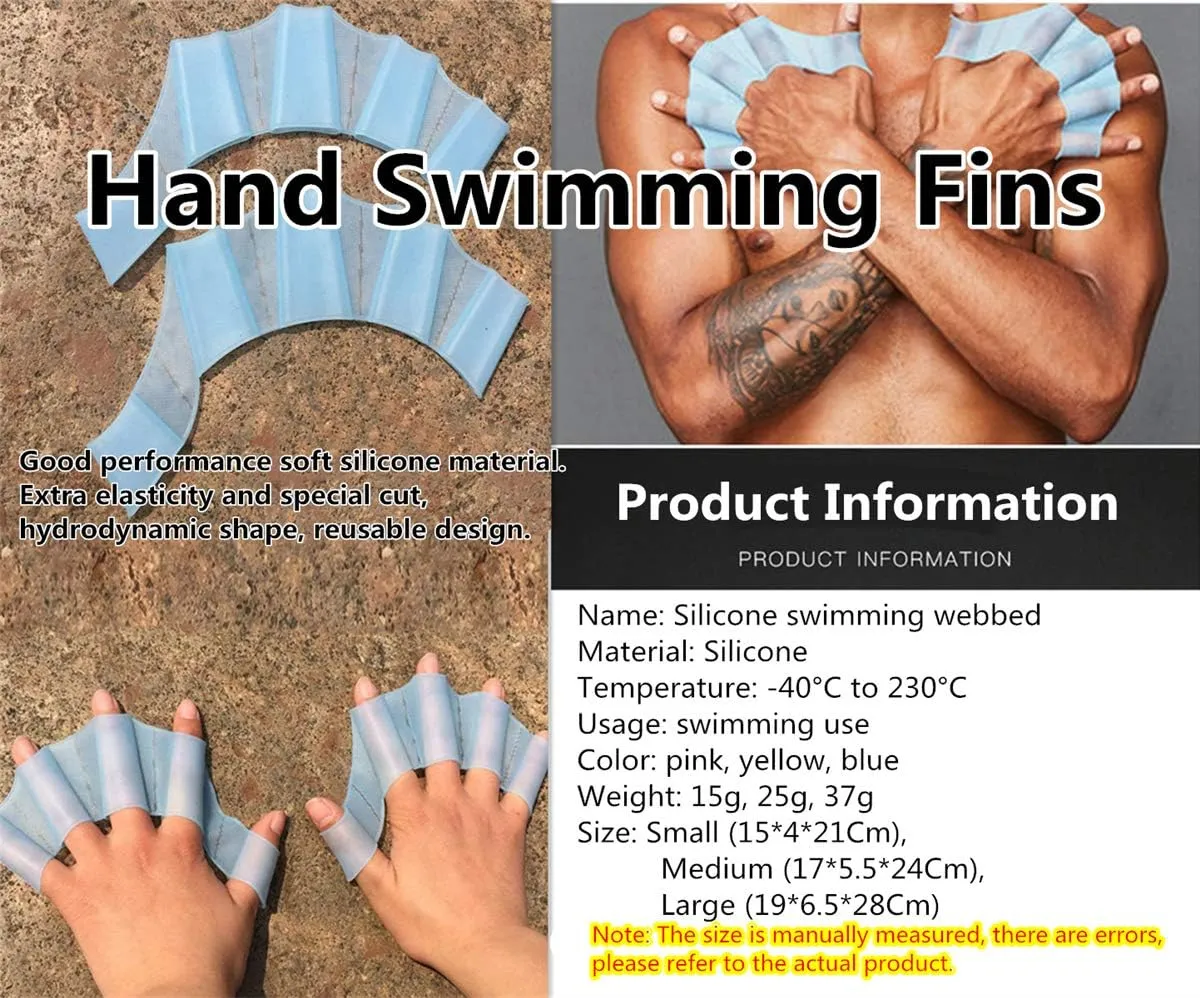 2 Pair Silicone Swimming Gloves Finger Frog Type Webbed Aquatic Training Water Resistance Fitness Paddle Aerobics for Men Women Kids