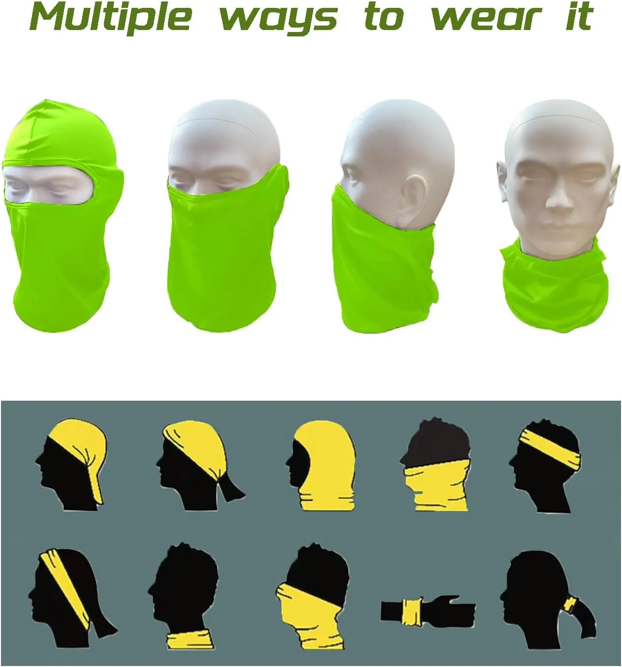 3 Pieces Balaclava Face Mask Outdoor Cycling Headgear Motorcycle Face Masks for Men and Women