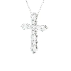 5/8 ctw Round Lab Grown Diamond Cross Pendant