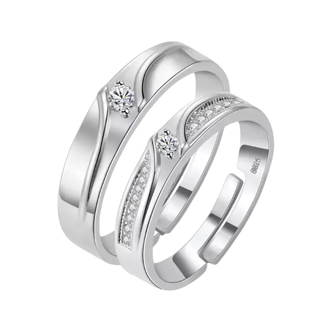 925 Sterling Silver Romantic Imperial Couple Ring / Best For Wedding, Anniversary, Valentine Gift