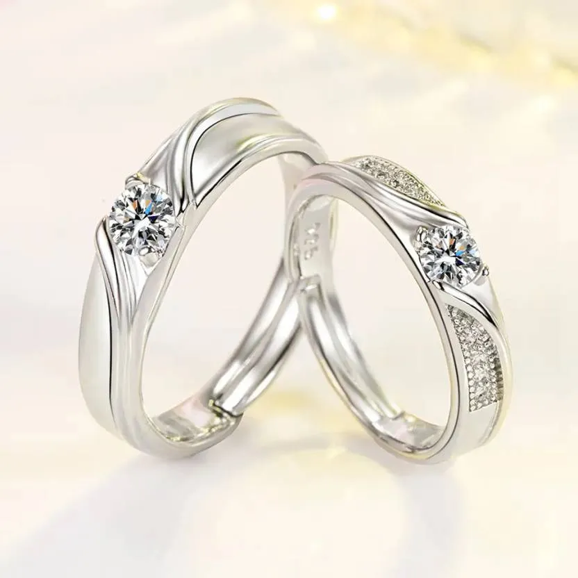 925 Sterling Silver Romantic Imperial Couple Ring / Best For Wedding, Anniversary, Valentine Gift