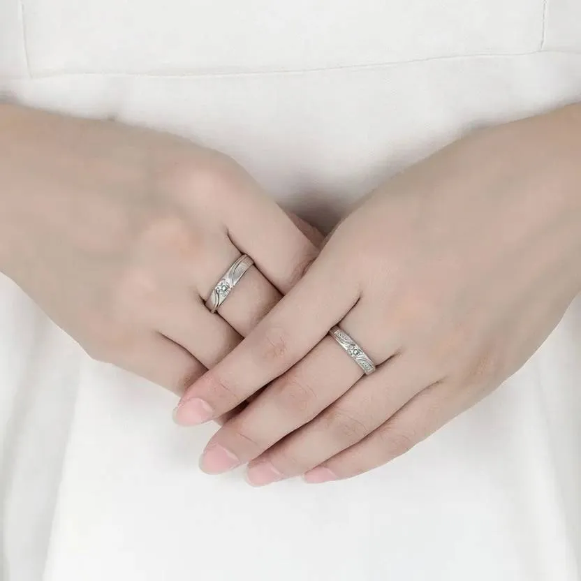 925 Sterling Silver Romantic Imperial Couple Ring / Best For Wedding, Anniversary, Valentine Gift