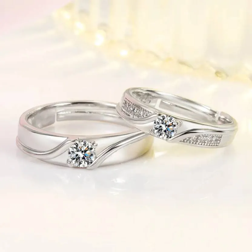 925 Sterling Silver Romantic Imperial Couple Ring / Best For Wedding, Anniversary, Valentine Gift