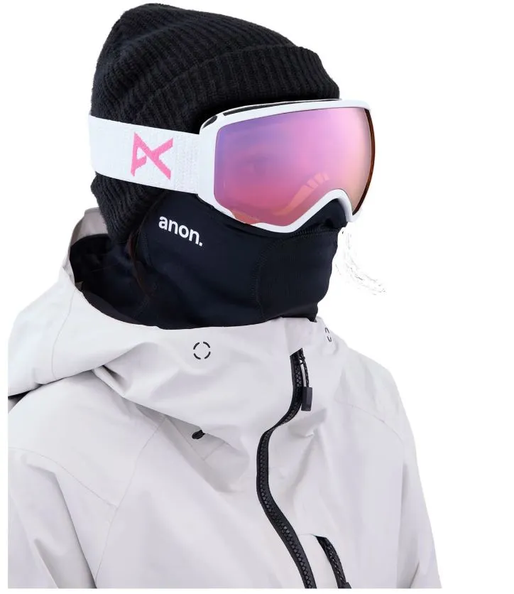 Anon WM1 Women's Goggles & MFI Face Mask & Spare Lens 2024 White / Perceive Cloudy Pink