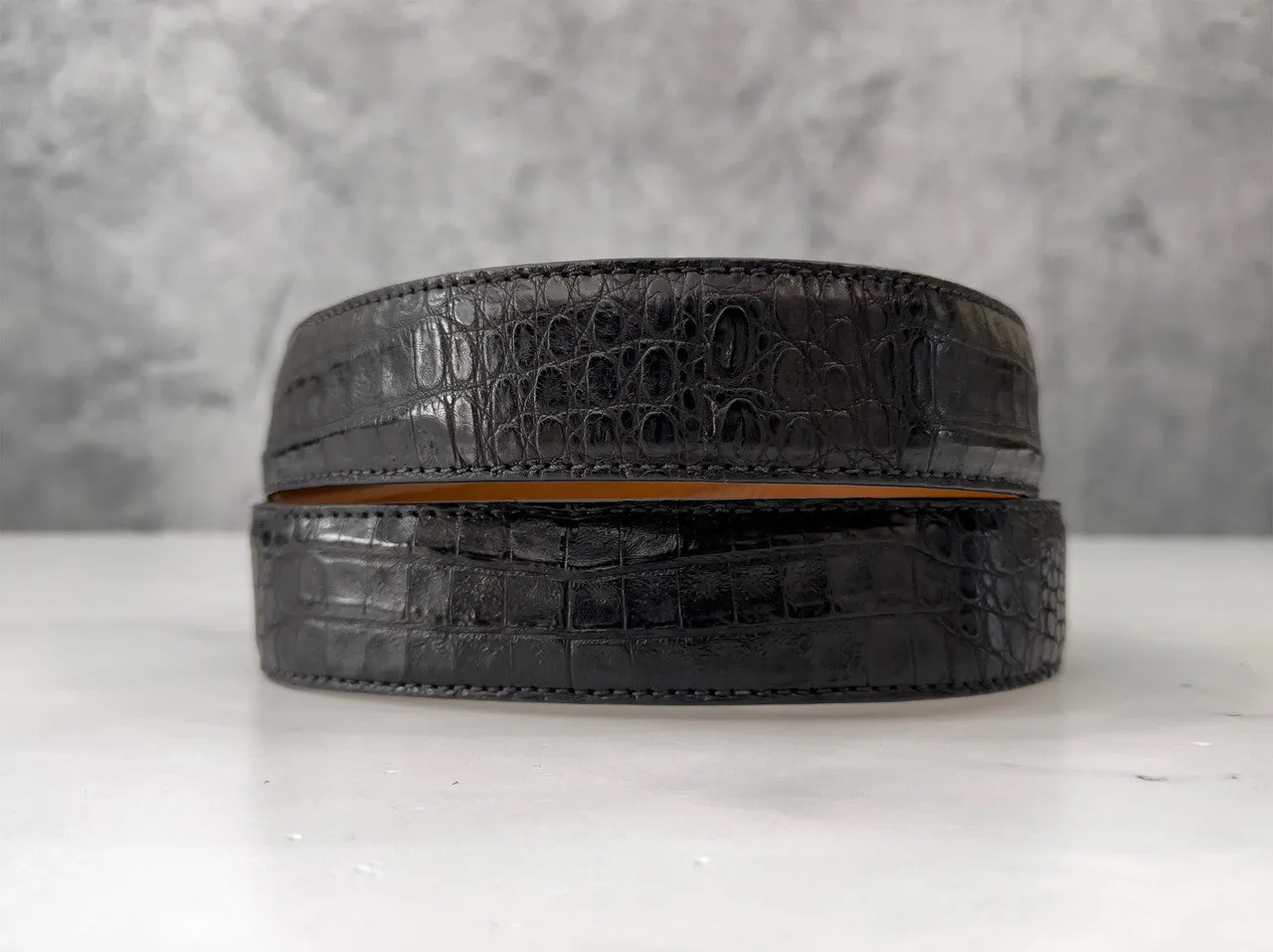 Argentine Caiman Belt: Black