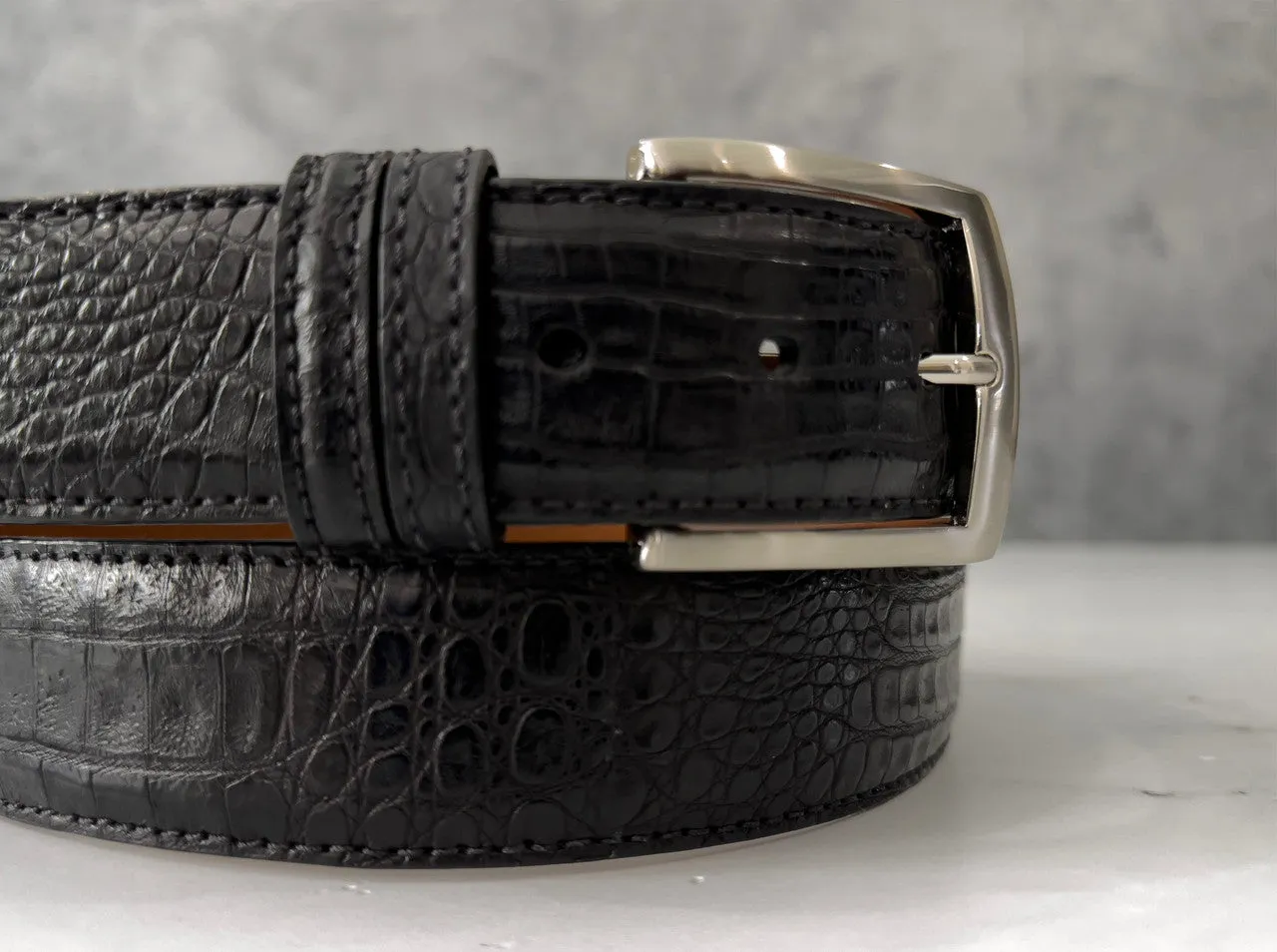 Argentine Caiman Belt: Black