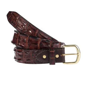 Australian Hornback Crocodile Leather Belt BROWN UPFW22