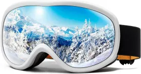 AVV OTG Ski Goggles for Men Women With Anti-Fog Dual Layer lens, UV400 Snow Goggle for Snowboarding Snowmobiling Skating