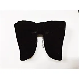 Big Black Velvet Bow Tie - The Droopy Dog