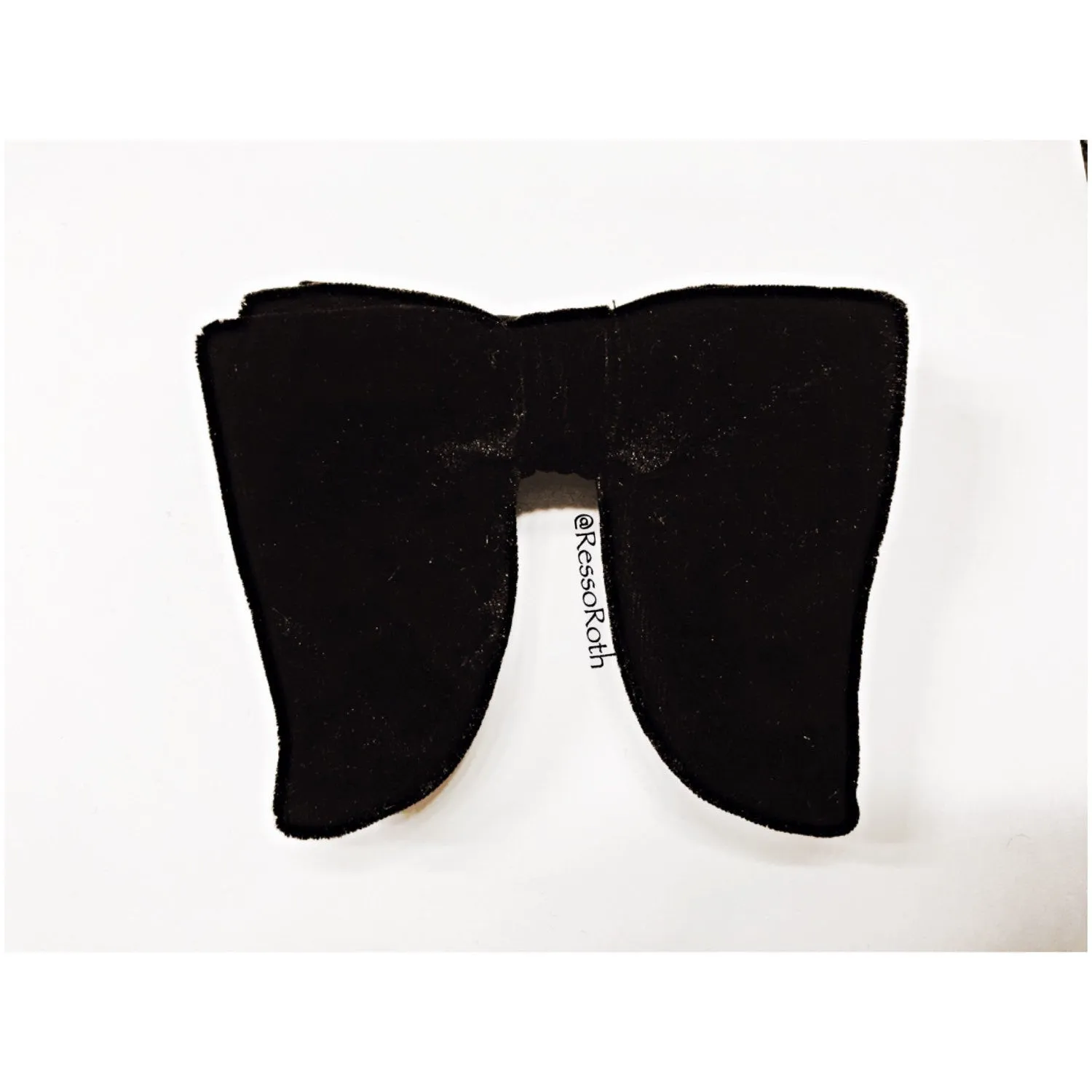 Big Black Velvet Bow Tie - The Droopy Dog