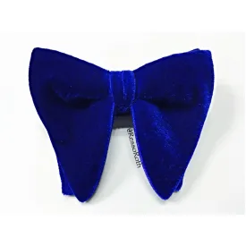 Big Blue Velvet Bow Tie - The Butterfly