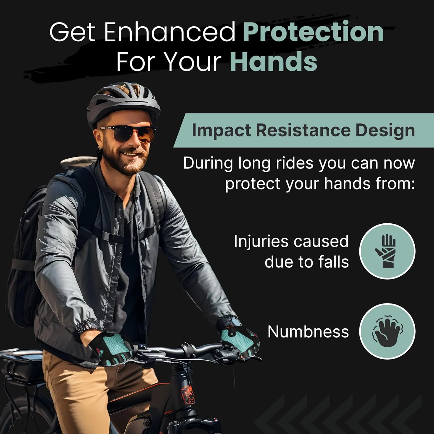 Bike Gloves for Men Cycling Biking Gloves Women - Padded Shock Absorbing Bicycle Riding, Anti-Slip Breahtable Half-Finger 's for Mountain Biker Ebike