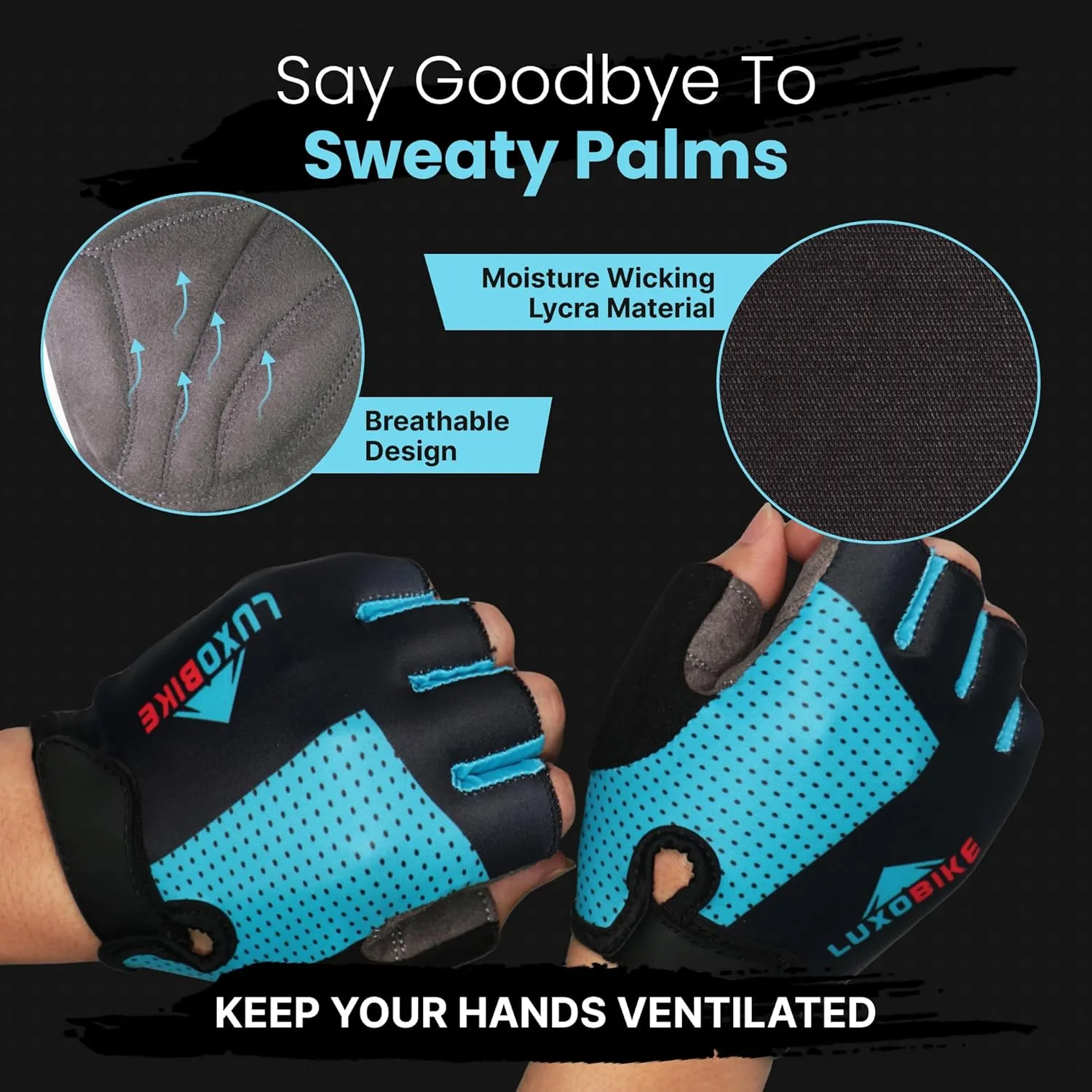 Bike Gloves for Men Cycling Biking Gloves Women - Padded Shock Absorbing Bicycle Riding, Anti-Slip Breahtable Half-Finger 's for Mountain Biker Ebike