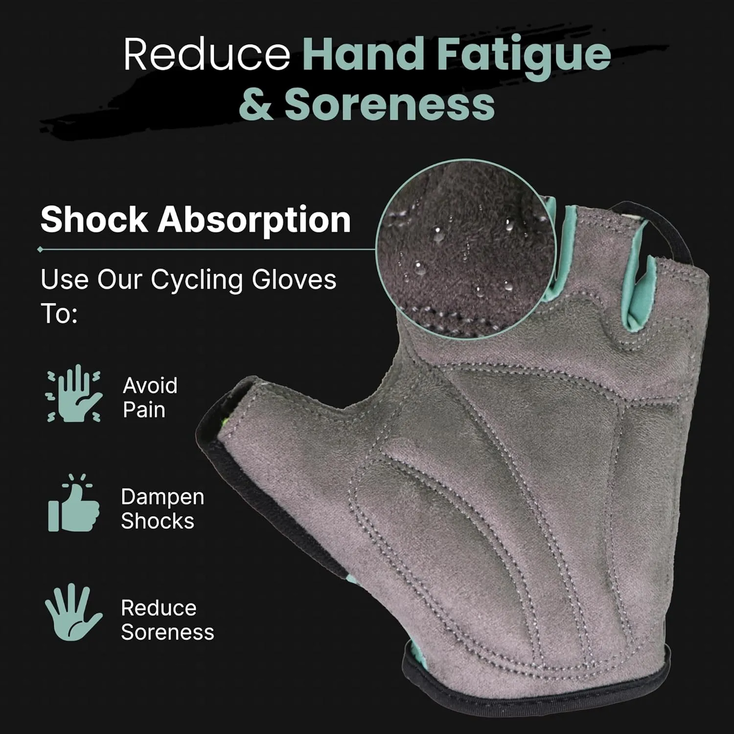 Bike Gloves for Men Cycling Biking Gloves Women - Padded Shock Absorbing Bicycle Riding, Anti-Slip Breahtable Half-Finger 's for Mountain Biker Ebike