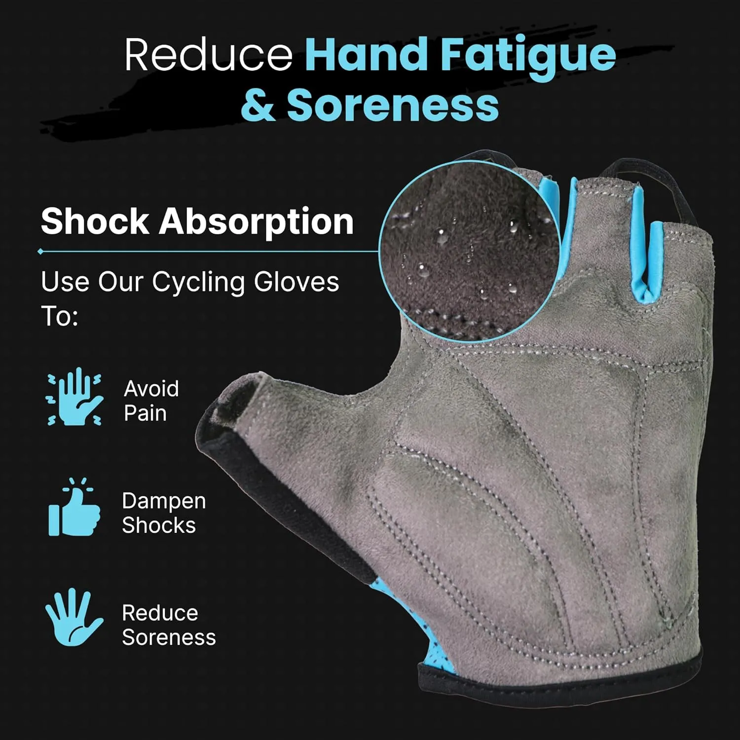 Bike Gloves for Men Cycling Biking Gloves Women - Padded Shock Absorbing Bicycle Riding, Anti-Slip Breahtable Half-Finger 's for Mountain Biker Ebike
