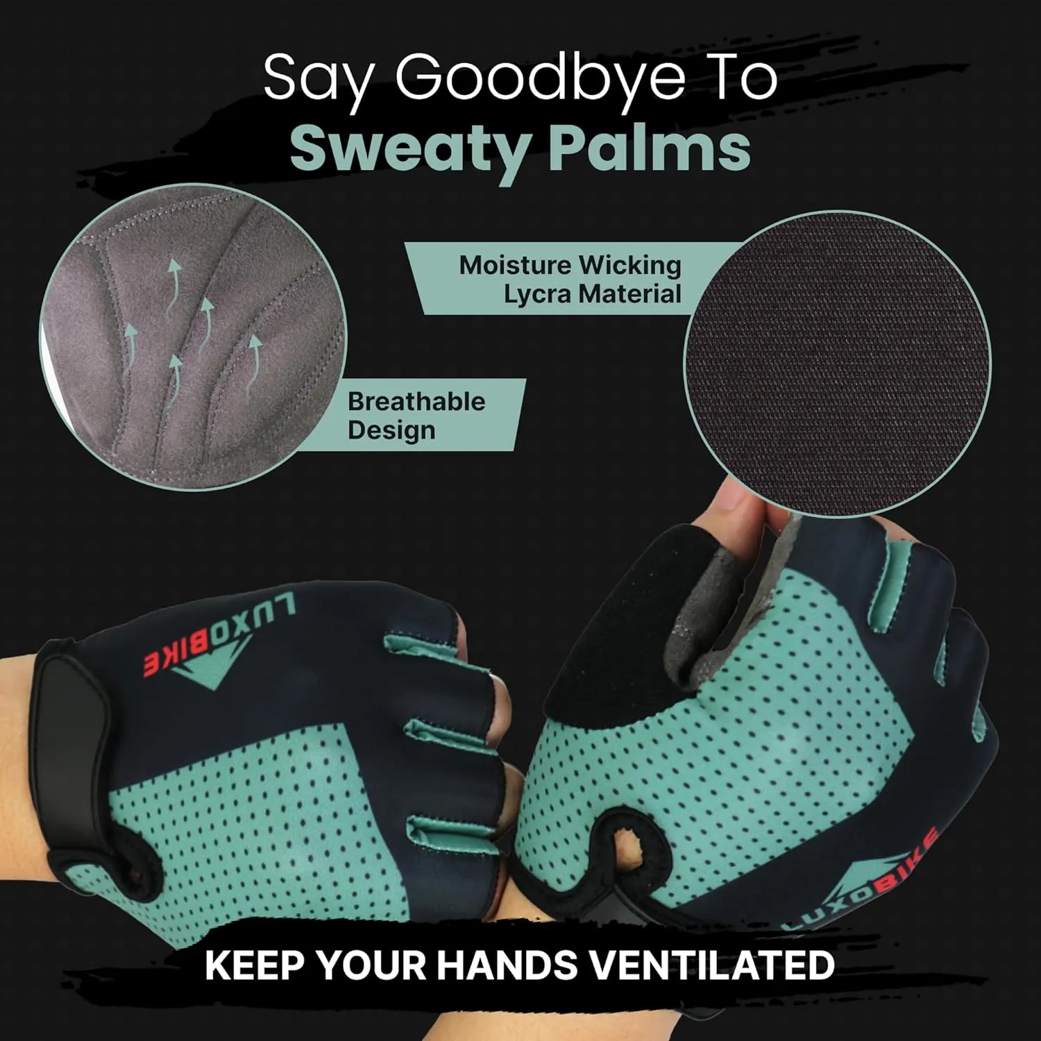 Bike Gloves for Men Cycling Biking Gloves Women - Padded Shock Absorbing Bicycle Riding, Anti-Slip Breahtable Half-Finger 's for Mountain Biker Ebike