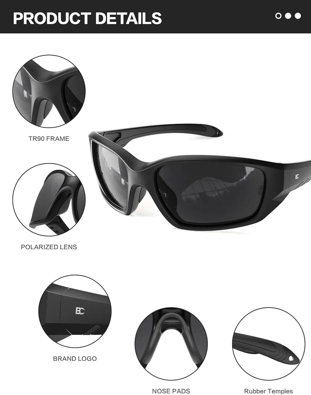 BIRCEN Sport Polarized Sunglasses for Men - Women:UV Protection Shades for Fishing Driving Cycling Running