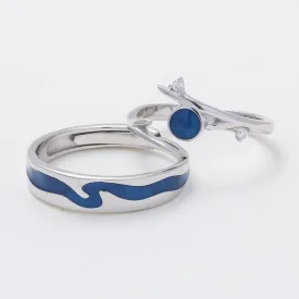 Blue Sky Silver Couple Rings