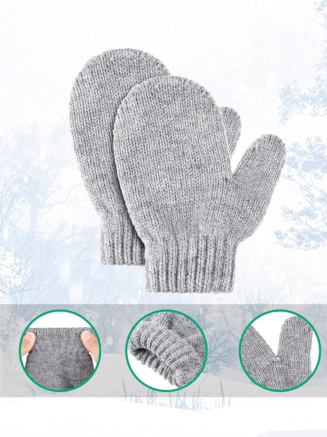 Boys Winter Hat Mitten Gloves Set Toddler Warm Beanie Earflap Baby Knit Fleece Lined Hat