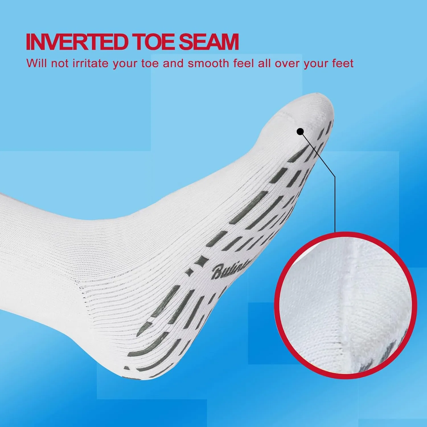 Bulinlulu Extra Width Diabetic Socks Men Women-4 Pairs Wide Edema Sock for Swollen Feet,Non Slip Cast Bariatric Socks 13-15