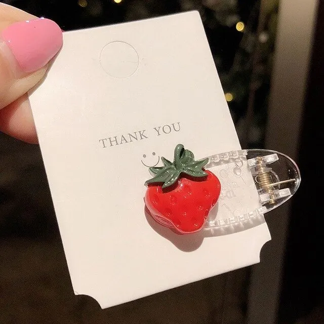 Cartoon Hair Clip Hairgrips Fruit Strawberry