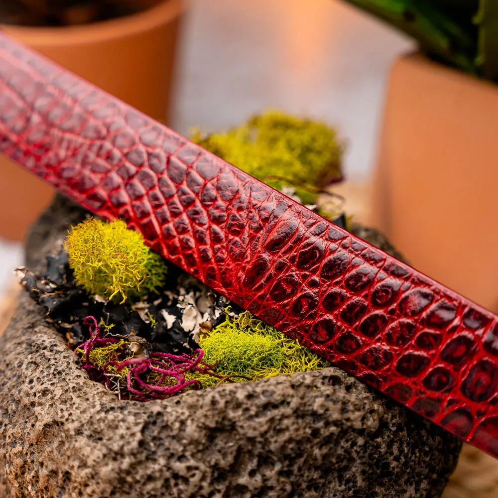 Crocodile Belt 100 - Antique Red