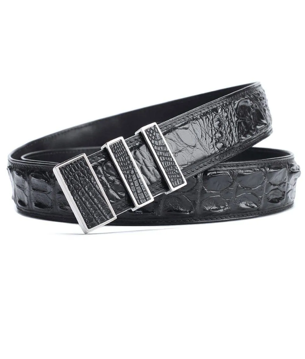 Crocodile Skin Leather Belt 3210