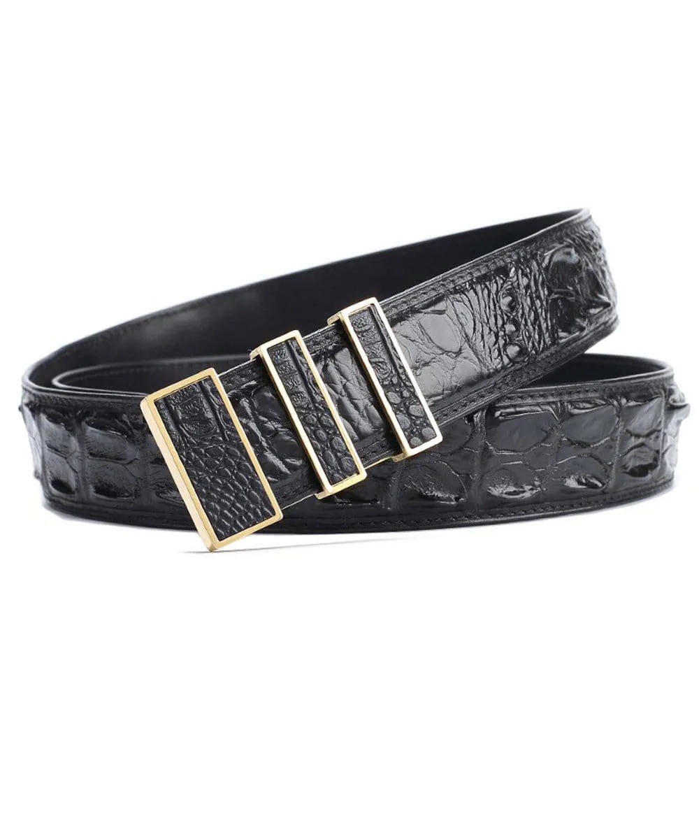 Crocodile Skin Leather Belt 3210