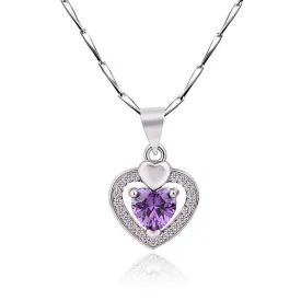 Elevated 925 Sterling Silver Cubic Zirconia Heart Pendant