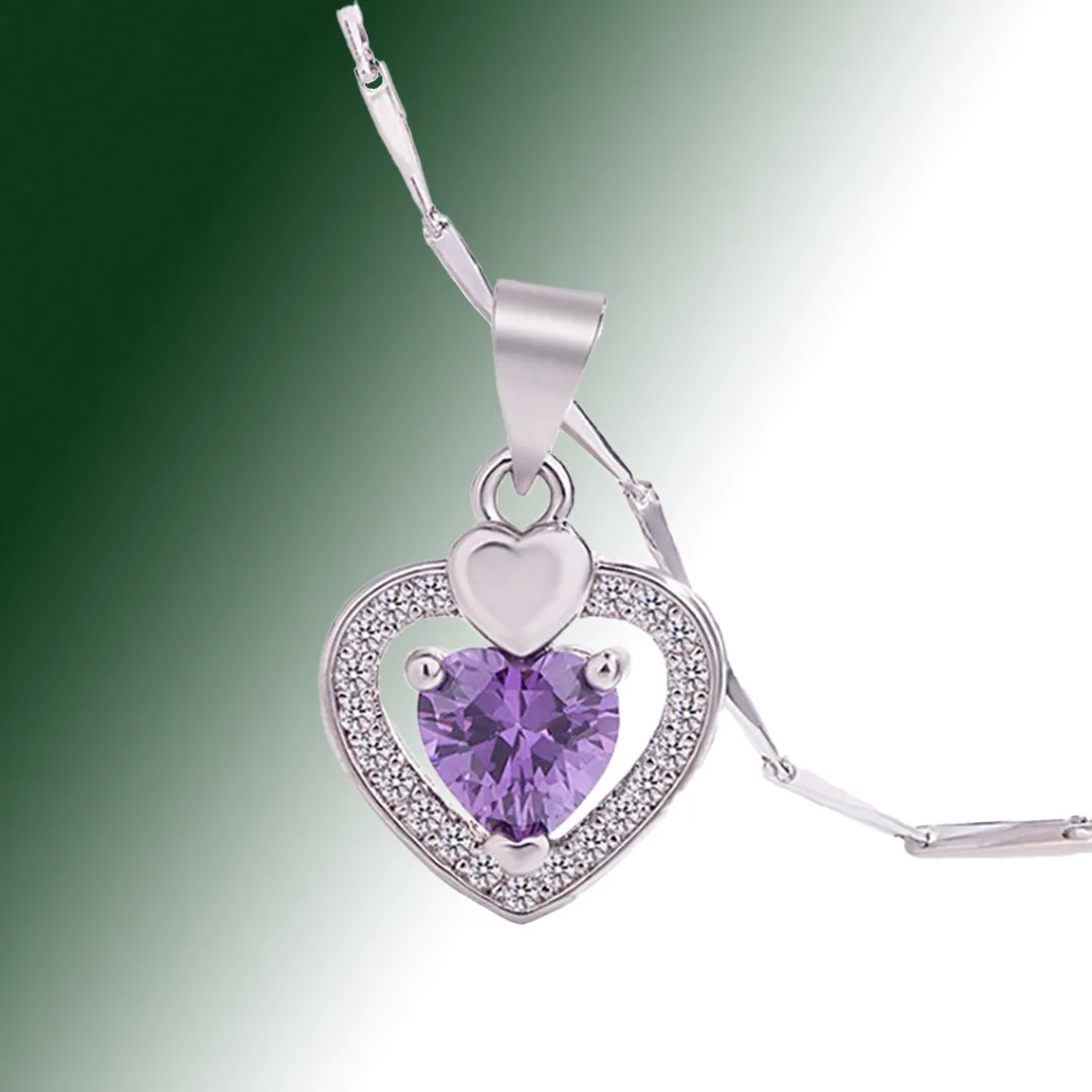 Elevated 925 Sterling Silver Cubic Zirconia Heart Pendant