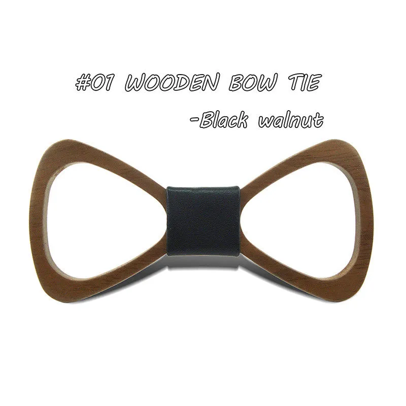 Fashion Handmade Wood Bow ties Bowtie Butterfly Gravata Ties For Men Hollow out Geometric Wooden bow tie