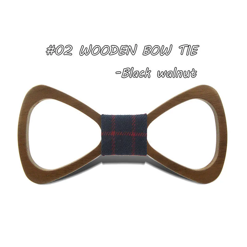 Fashion Handmade Wood Bow ties Bowtie Butterfly Gravata Ties For Men Hollow out Geometric Wooden bow tie