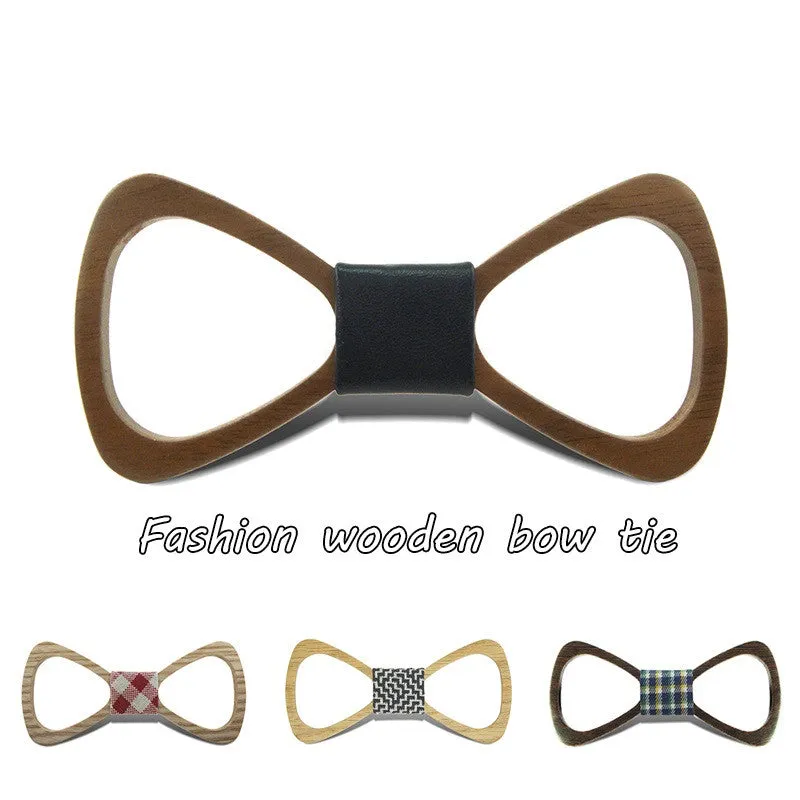 Fashion Handmade Wood Bow ties Bowtie Butterfly Gravata Ties For Men Hollow out Geometric Wooden bow tie