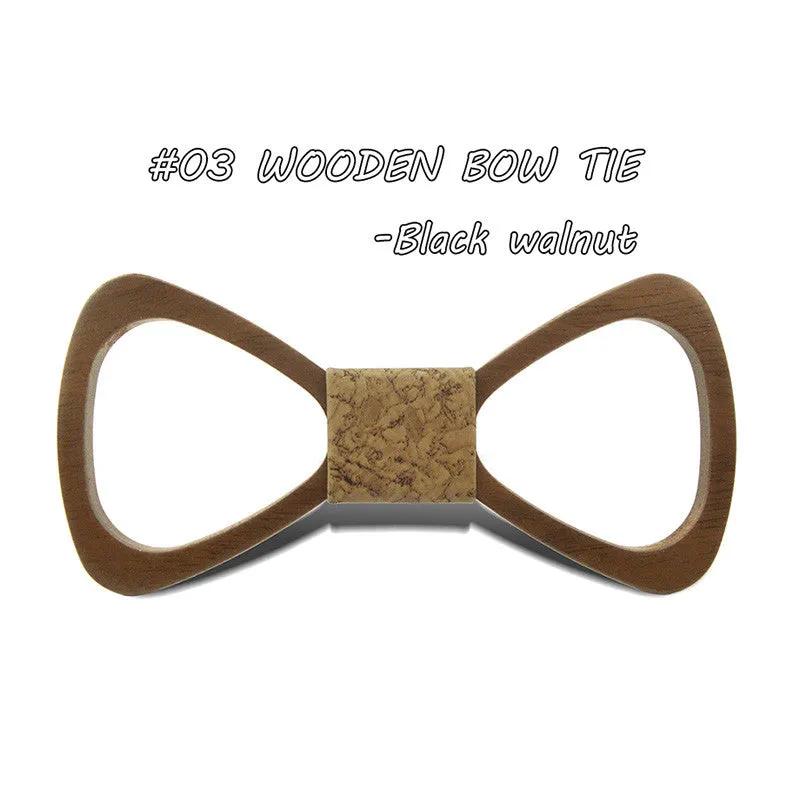 Fashion Handmade Wood Bow ties Bowtie Butterfly Gravata Ties For Men Hollow out Geometric Wooden bow tie