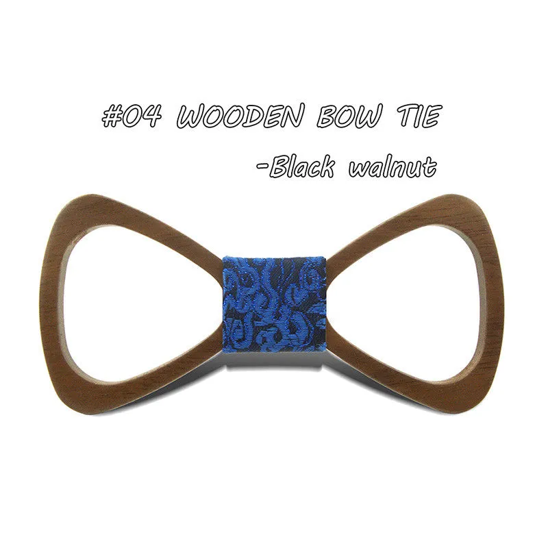 Fashion Handmade Wood Bow ties Bowtie Butterfly Gravata Ties For Men Hollow out Geometric Wooden bow tie