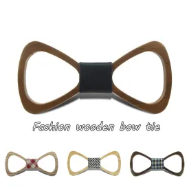Fashion Handmade Wood Bow ties Bowtie Butterfly Gravata Ties For Men Hollow out Geometric Wooden bow tie