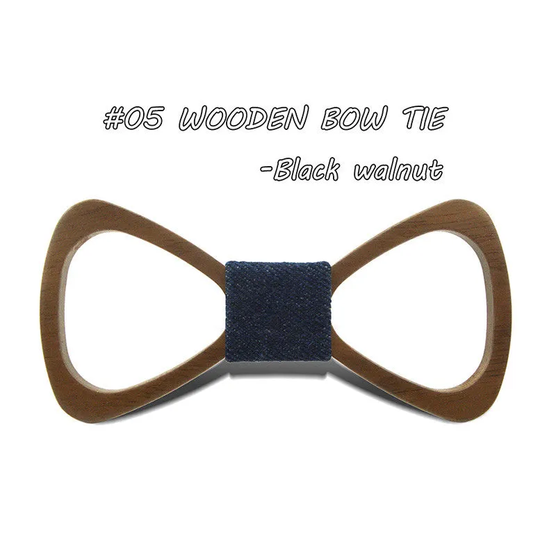 Fashion Handmade Wood Bow ties Bowtie Butterfly Gravata Ties For Men Hollow out Geometric Wooden bow tie