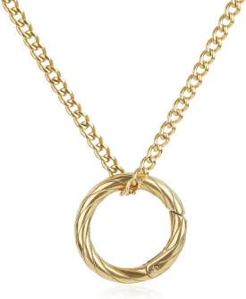 GAVU Stainless Steel Ring Holder Necklace, Wedding Ring Keeper Necklace for Women Men
