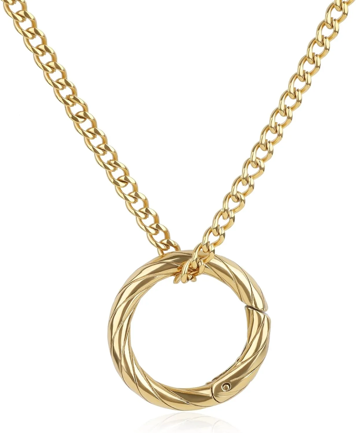 GAVU Stainless Steel Ring Holder Necklace, Wedding Ring Keeper Necklace for Women Men