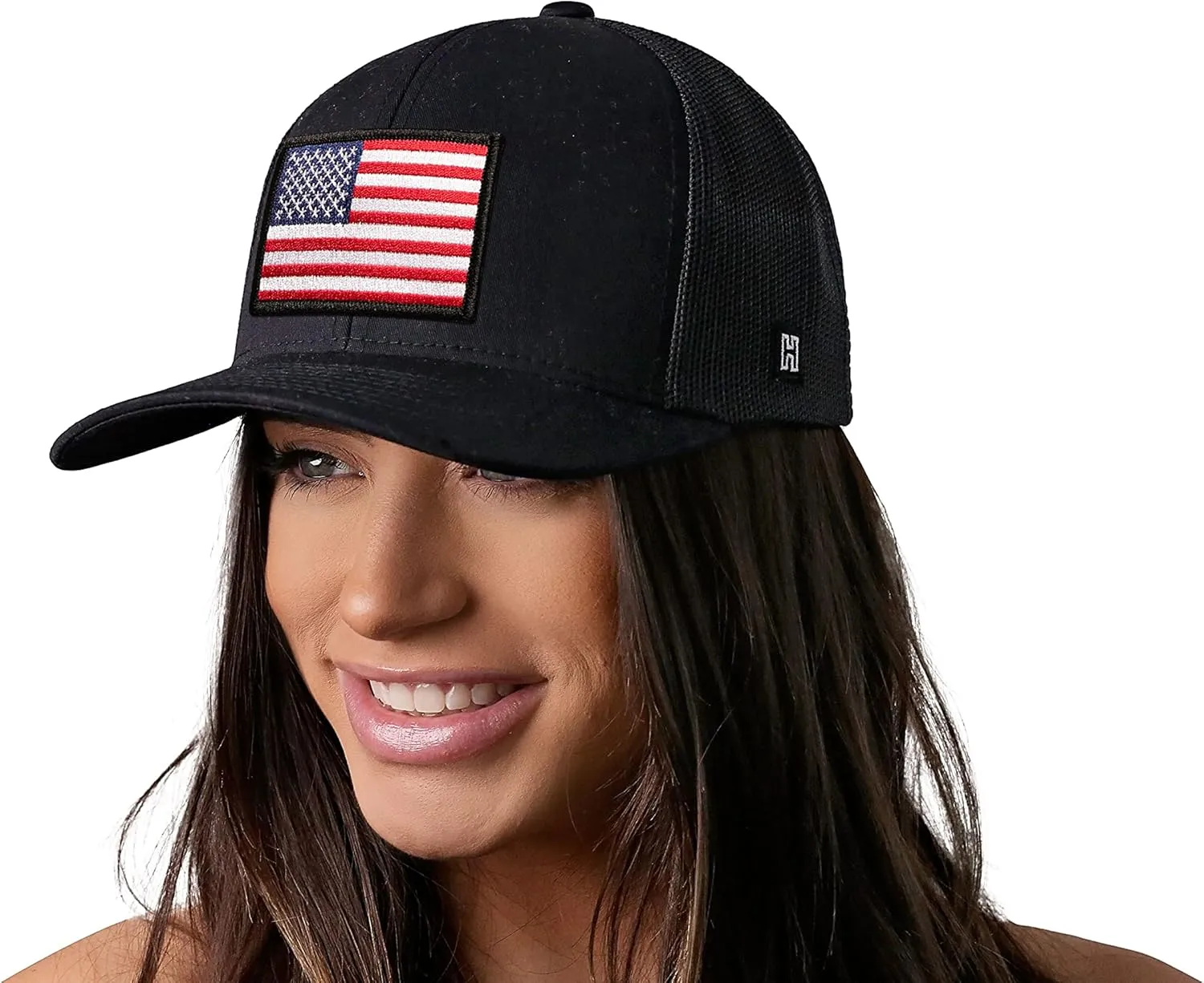 HAKA American Flag Hat, USA Trucker Hat for Men & Women, Adjustable Baseball Cap, Mesh Snapback, Durable Outdoor Hat