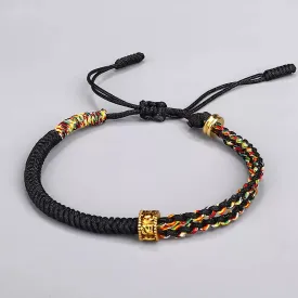 Handmade Bracelet Tibetan Buddhist Six-character Mantra Beads Braided Cotton Lucky Rope Bracelets For Women Men Amulet Jewellry