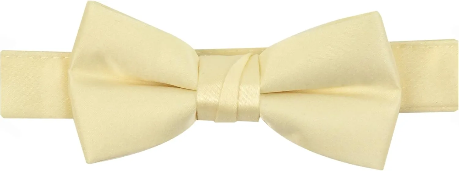 HOLD'EM Bow Tie For Boys and Baby Satin look Solid Color Adjustable Pre-tied