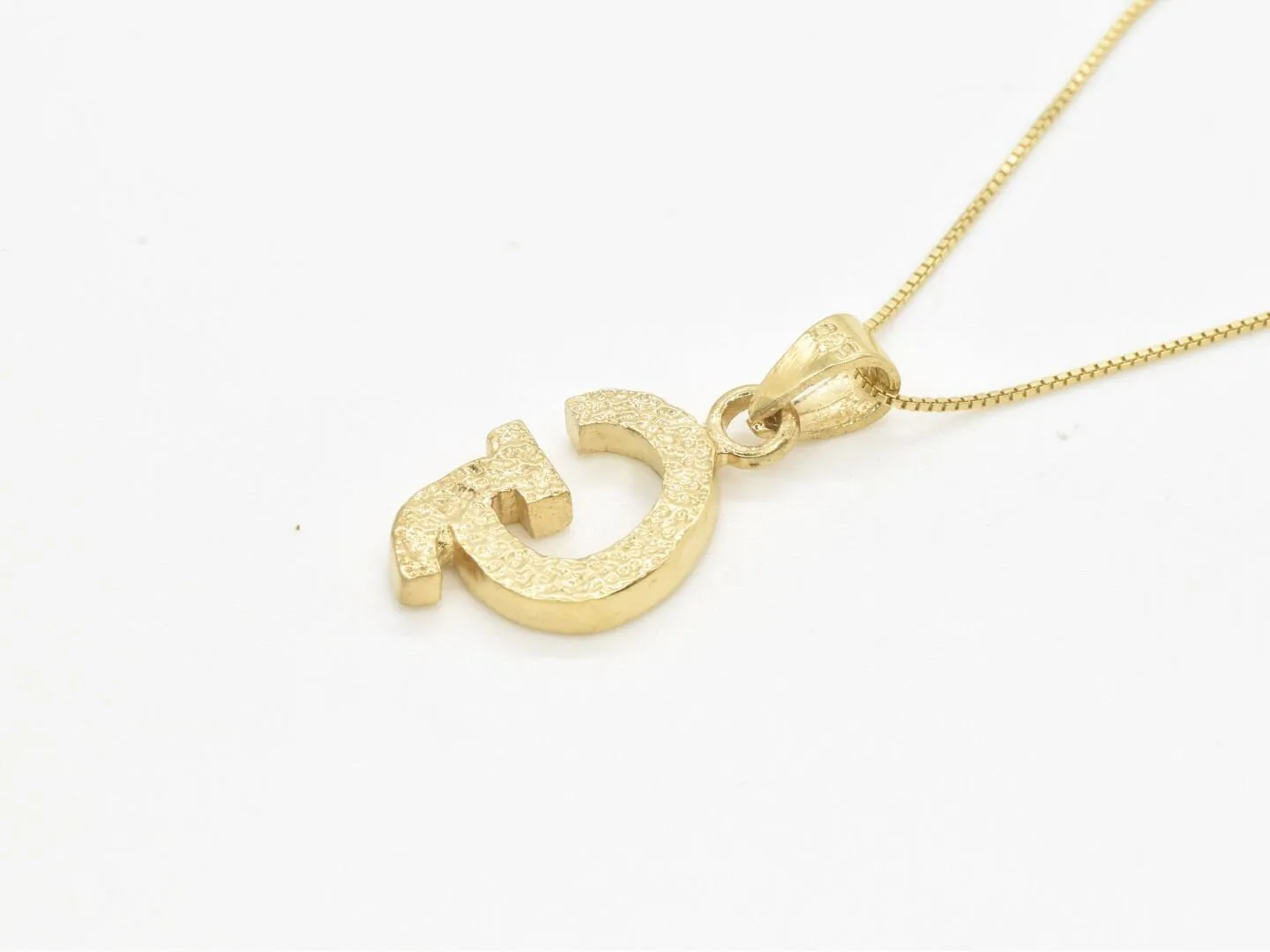 Letter G Gold Pendant -  Initial G Necklace, Alphabet Letter Gold Pendant