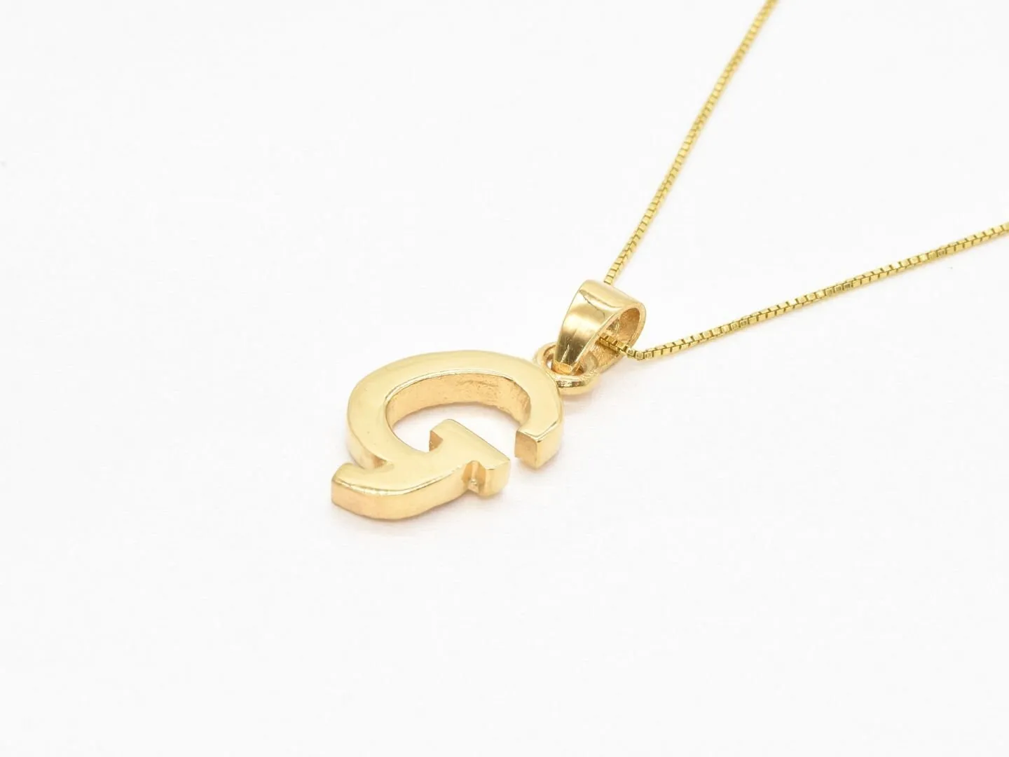 Letter G Gold Pendant -  Initial G Necklace, Alphabet Letter Gold Pendant
