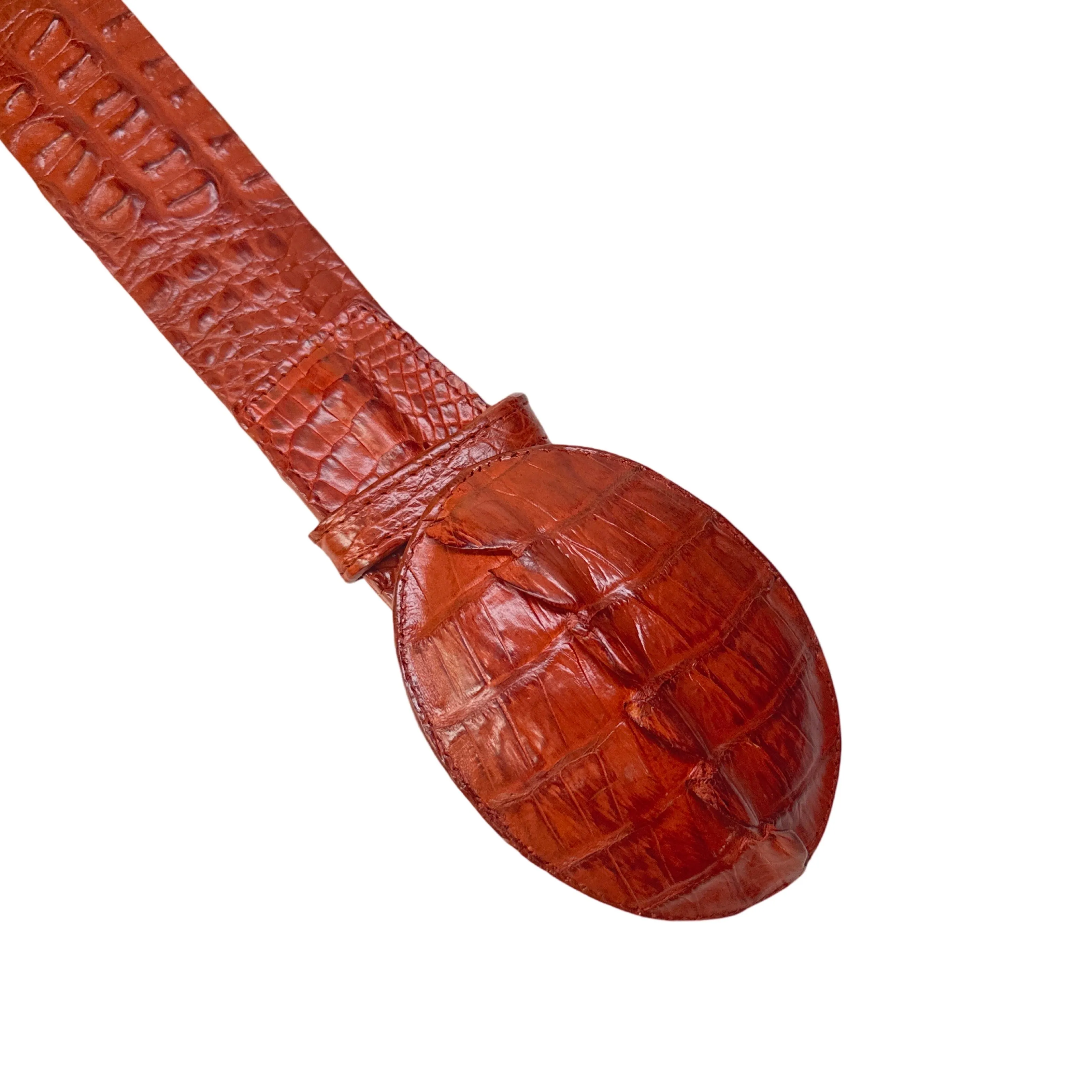 Los Altos Cognac Crocodile Tail Belt