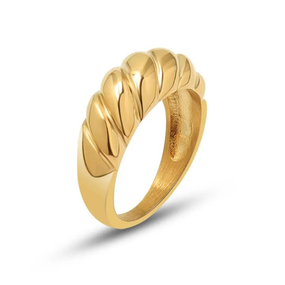 Luxury Couple Rings Korean Hollow Stainless Steel Gold Color Wedding Ring