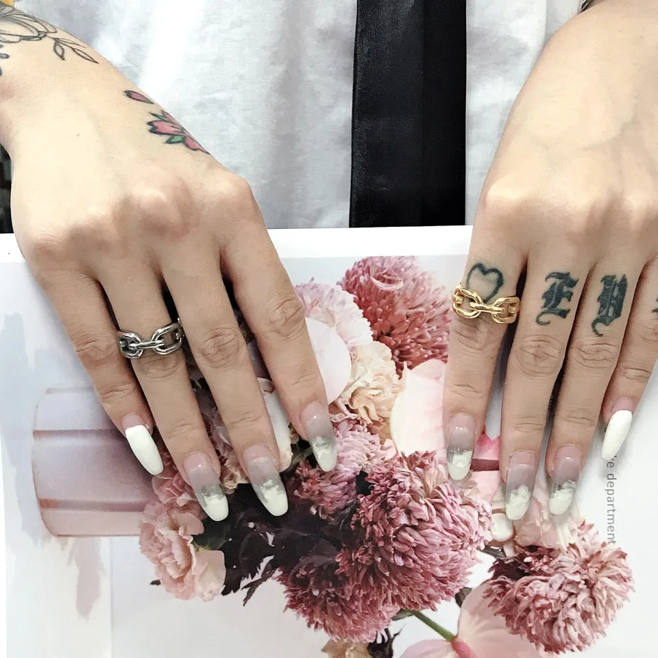 Luxury Couple Rings Korean Hollow Stainless Steel Gold Color Wedding Ring