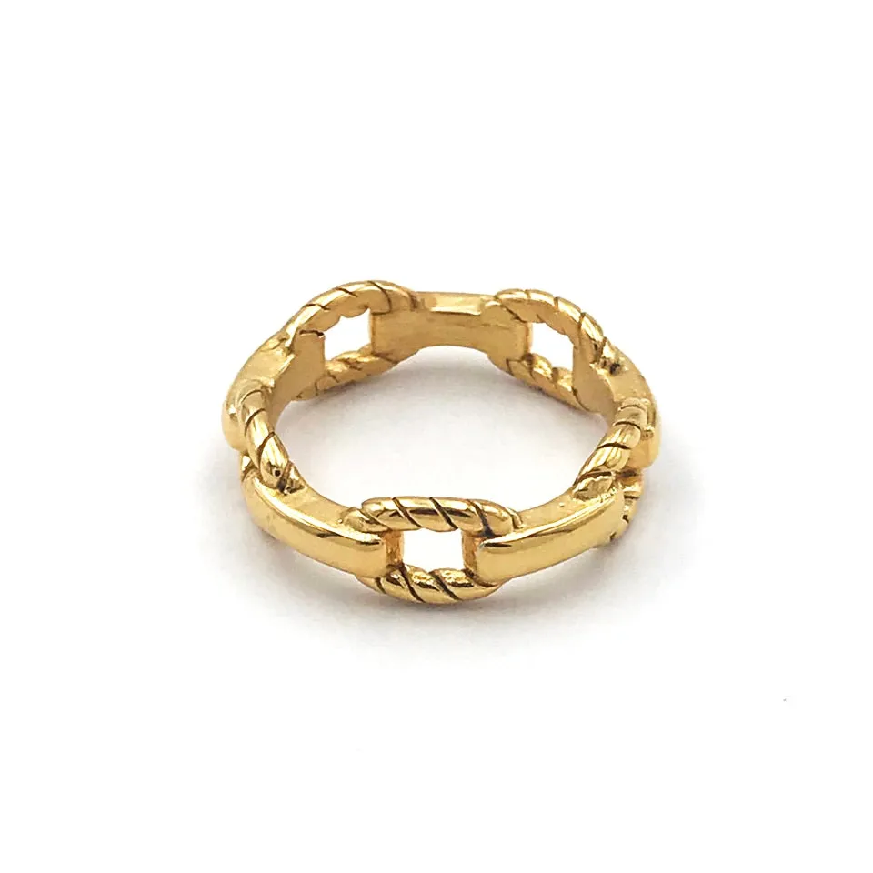 Luxury Couple Rings Korean Hollow Stainless Steel Gold Color Wedding Ring